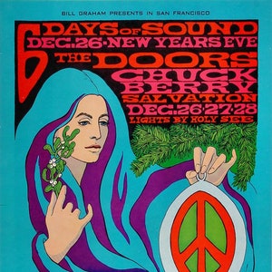 Póster original del concierto de Chuck Berry de The Doors de 1967 en Winterland por Bonnie MacLean > 3.ª impresión