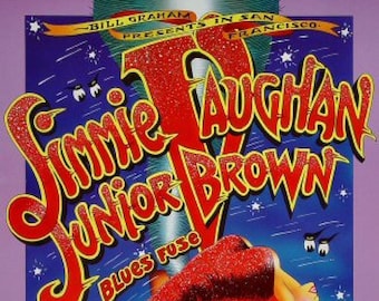 Jimmie Vaughan Junior Brown  1998 Fillmore Auditorium Original Concert Poster by Randy Tuten