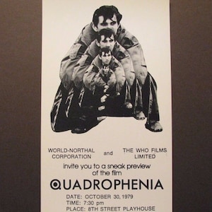 1979 The WHO Quadrophenia Original Concert Handbill in New York City