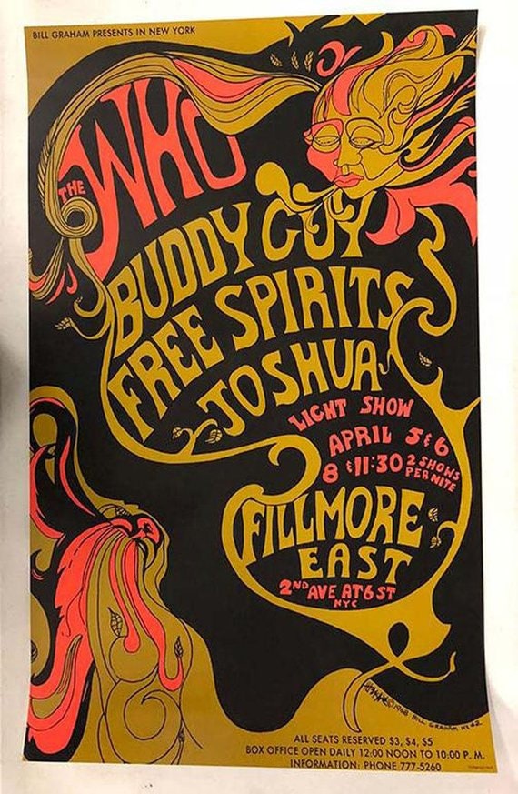 Pink Floyd Vintage Concert Poster from Fillmore Auditorium, Oct 26, 1967 at  Wolfgang's