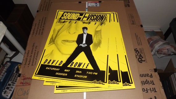 David Bowie 1990 Original Concert Poster, Dodger Stadium Exclusive