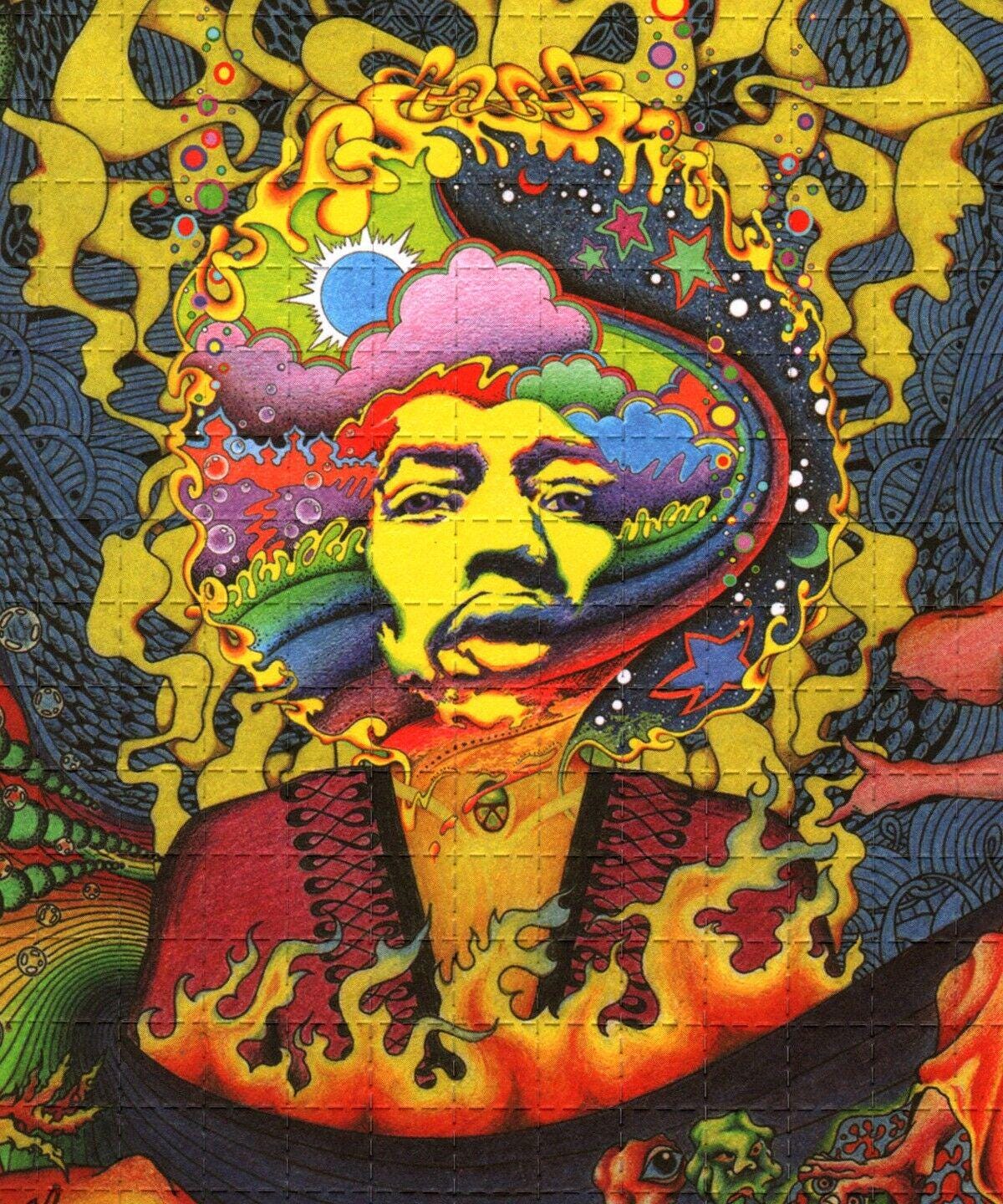 Signed Jimi Hendrix Blotter Art – Rainbow Bridge by Jeff Hopp