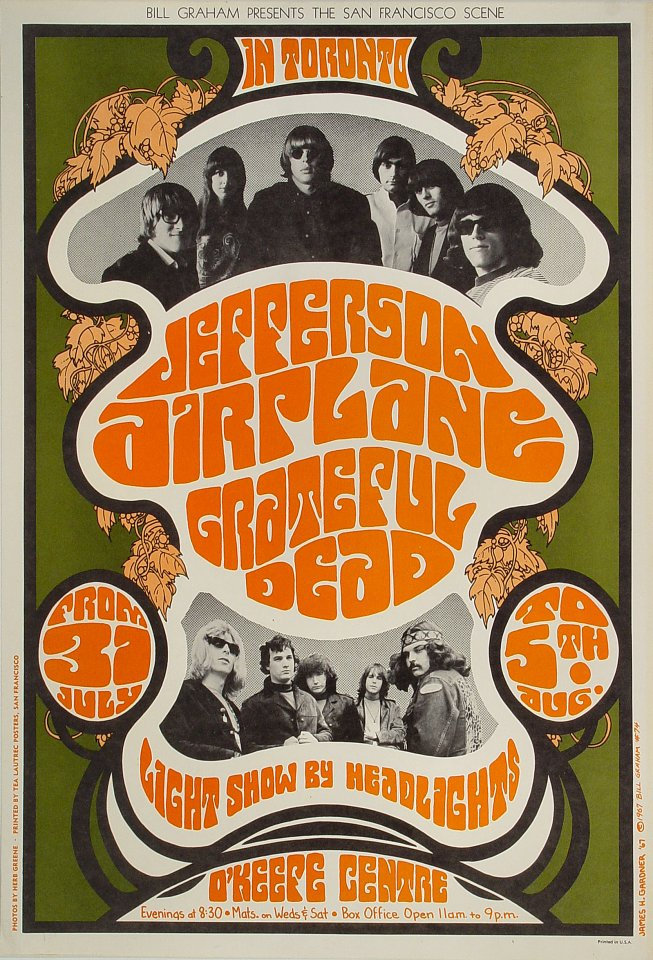 ビンテージ ロックポスター Jefferson Airplane Great Society