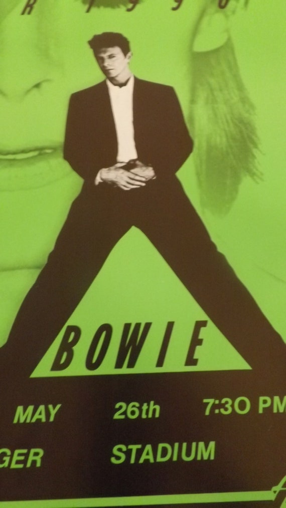 David Bowie 1990 Original Concert Poster, Dodger Stadium - Sound+
