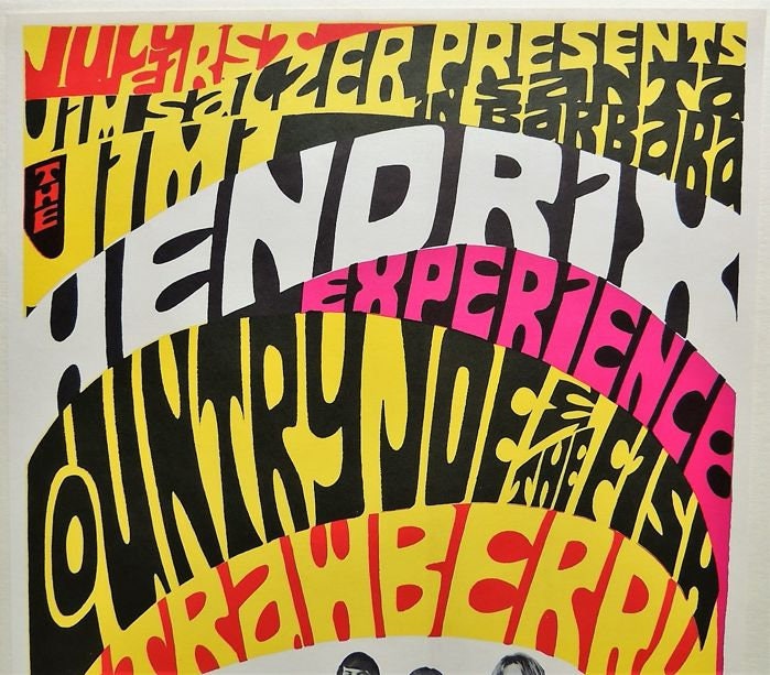 Jimi Hendrix 1967 Experience Concert Poster by Richard Tolmach 2nd