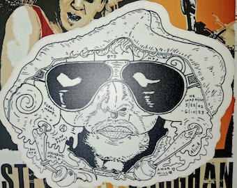 Naught Noir Papa Ted(Theodore Kaczynski, the Unabomber) Death Anniversary Original Graffiti Street Art Sticker  &gt; Large