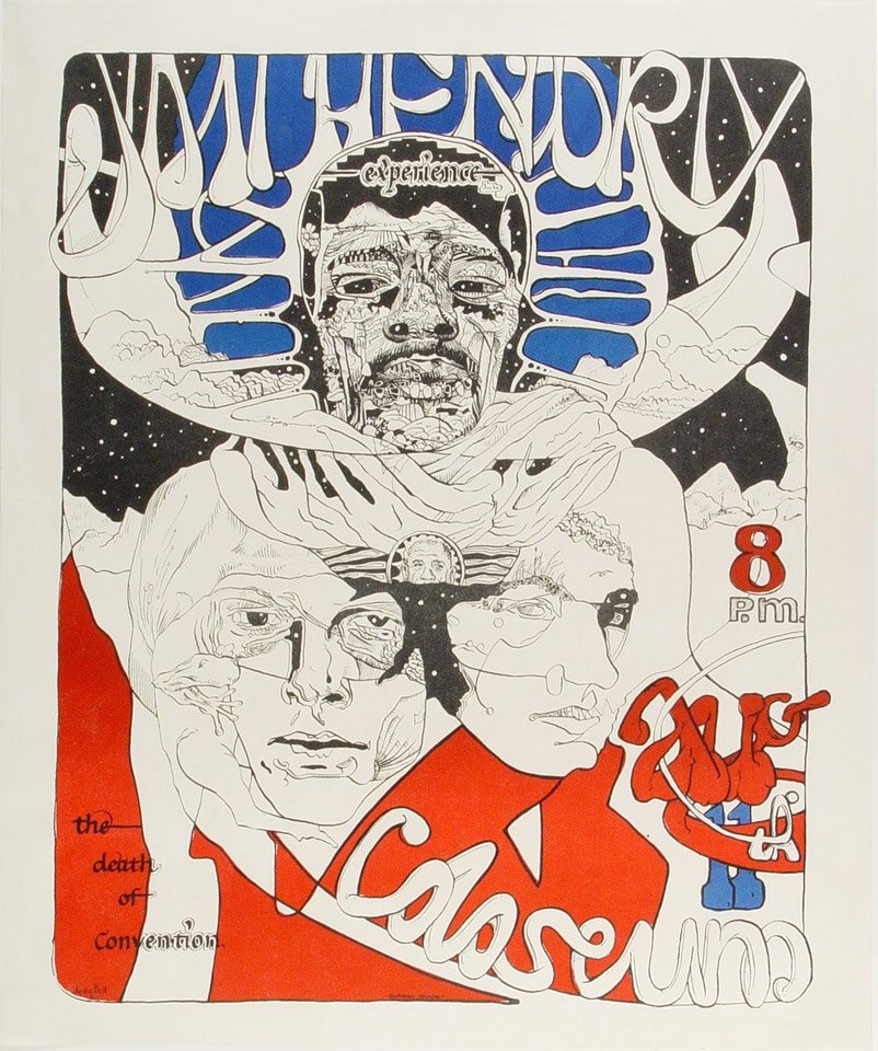 Jimi Hendrix Experience 1968 Concert Poster, Coliseum Ballroom