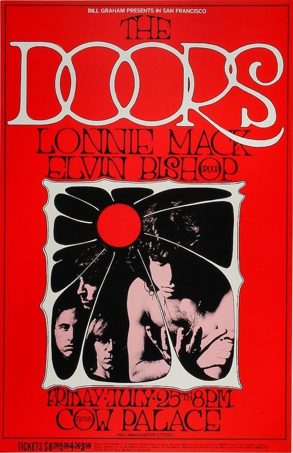 The Doors 1969 Cow Palace Concert Poster, Randy Tuten 2006 4th