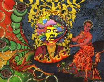 RARE Signed Blotter Art - Jimi Hendrix Rainbow Bridge &gt;  Limited Edition of 100 ONLY &gt;  By Jeff Hopp