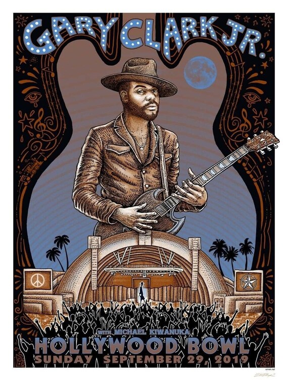 Gary Clark Jr. Hollywood Bowl 2019 Concert Poster, Signed