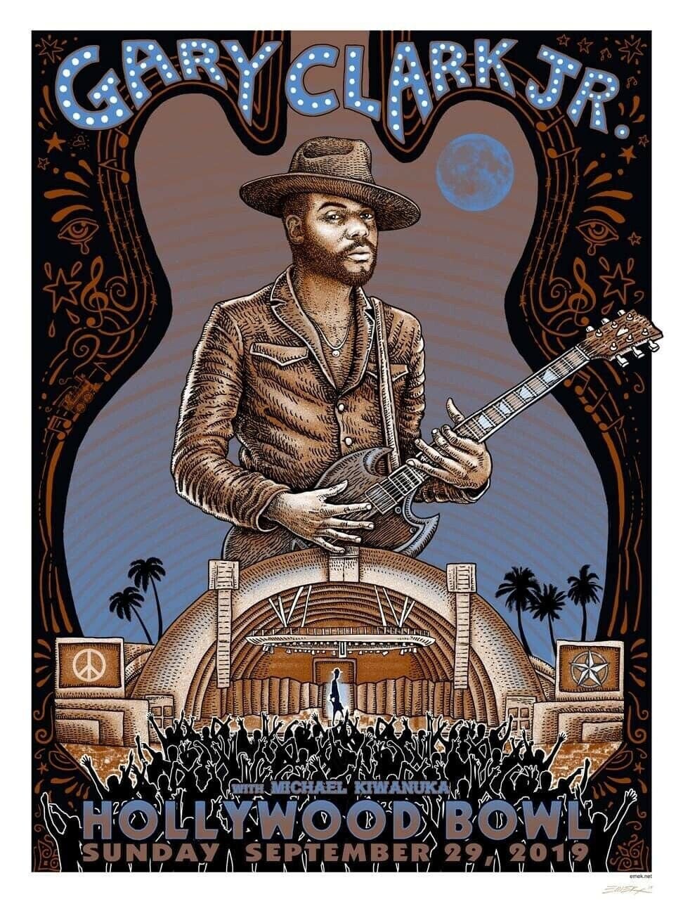 Gary Clark Jr. Hollywood Bowl 2019 Concert Poster, Signed