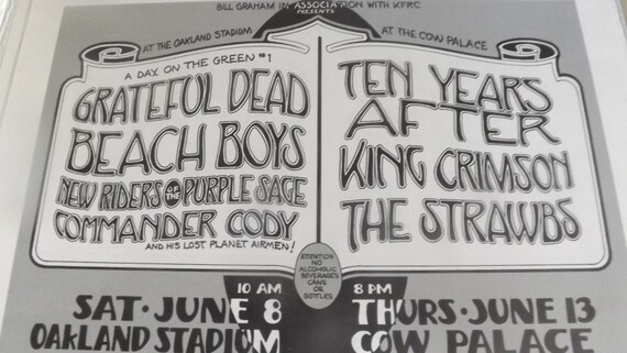 Grateful Dead 1974 Concert Poster: A Day on the Green, Randy Tuten