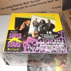 1991 Case ProSet Super Stars MusiCards Trading Cards Display Box 1st Series 