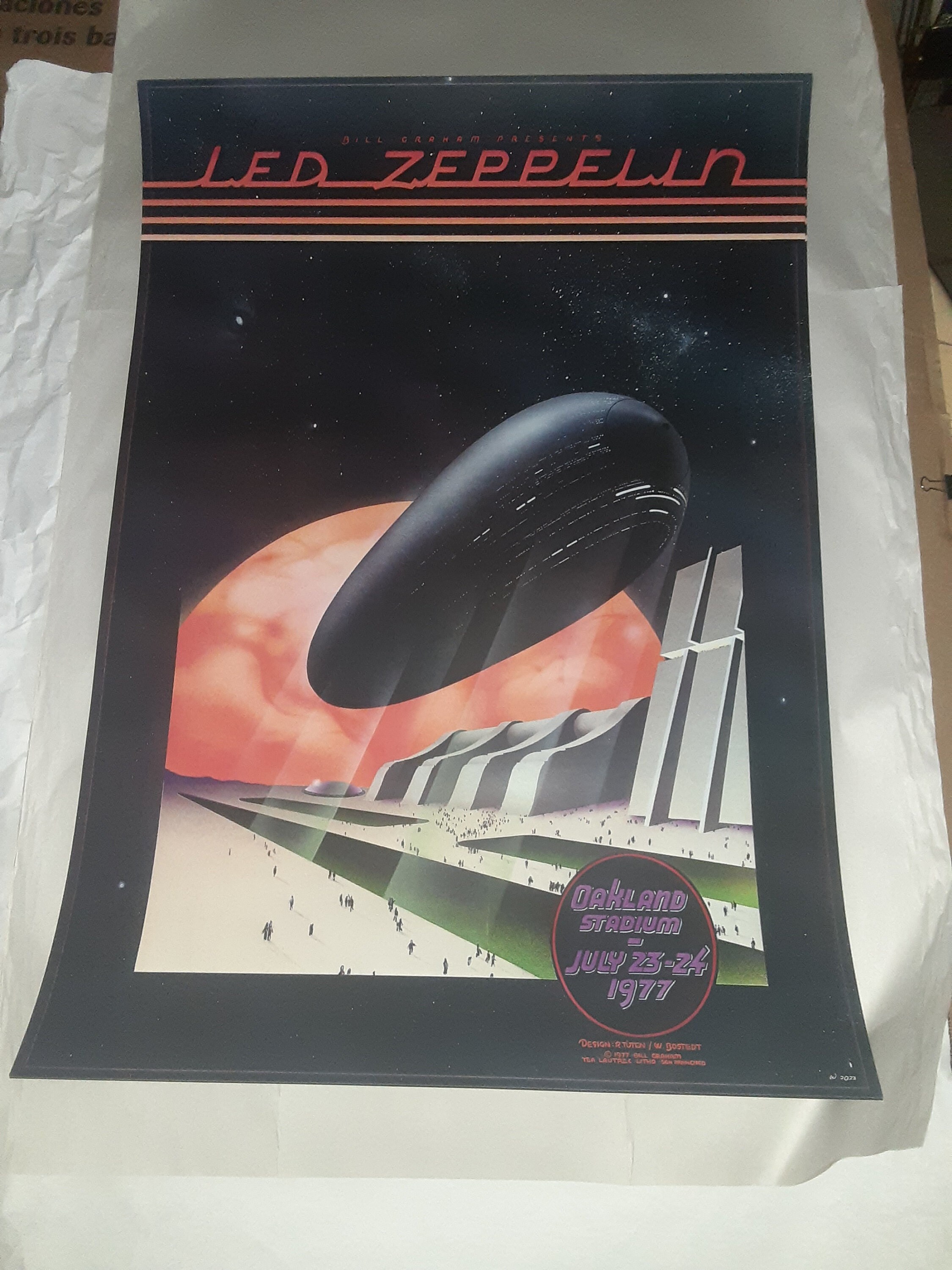 Led Zeppelin Derringer 1977 Original Concert Poster at Oakland
