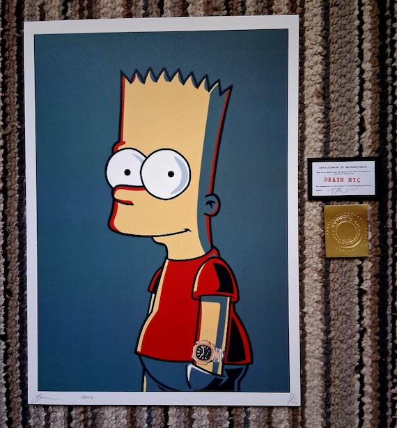Death NYC Original Bart Simpson Blue Limited Edition Art Print