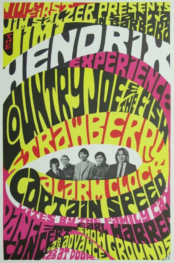 Led Zeppelin,Country Joe and the Fish Fillmore West Concert Poster 13x19/" Photo
