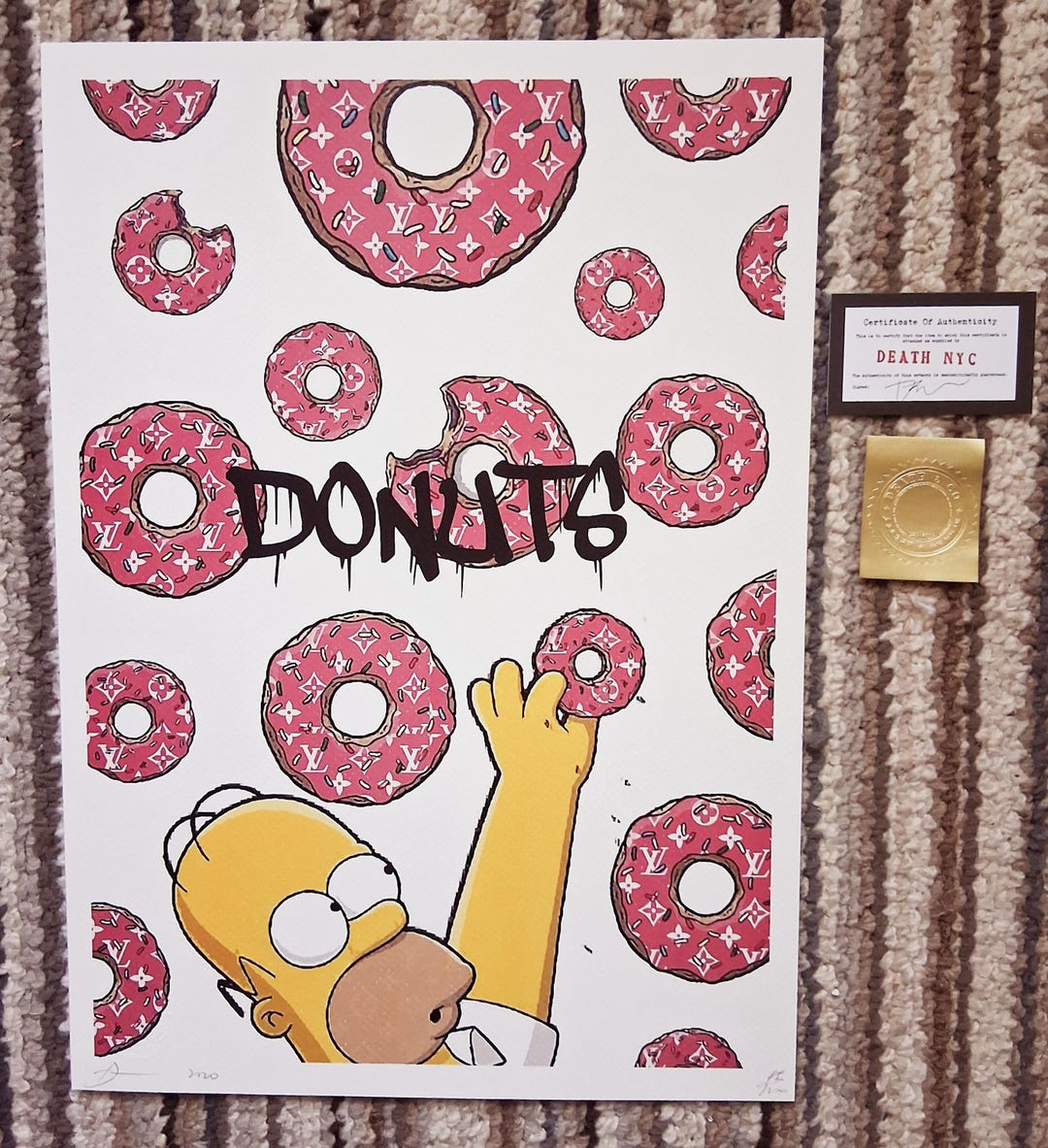 Death NYC Original Homer Simpson Donuts Limited Edition Art Print
