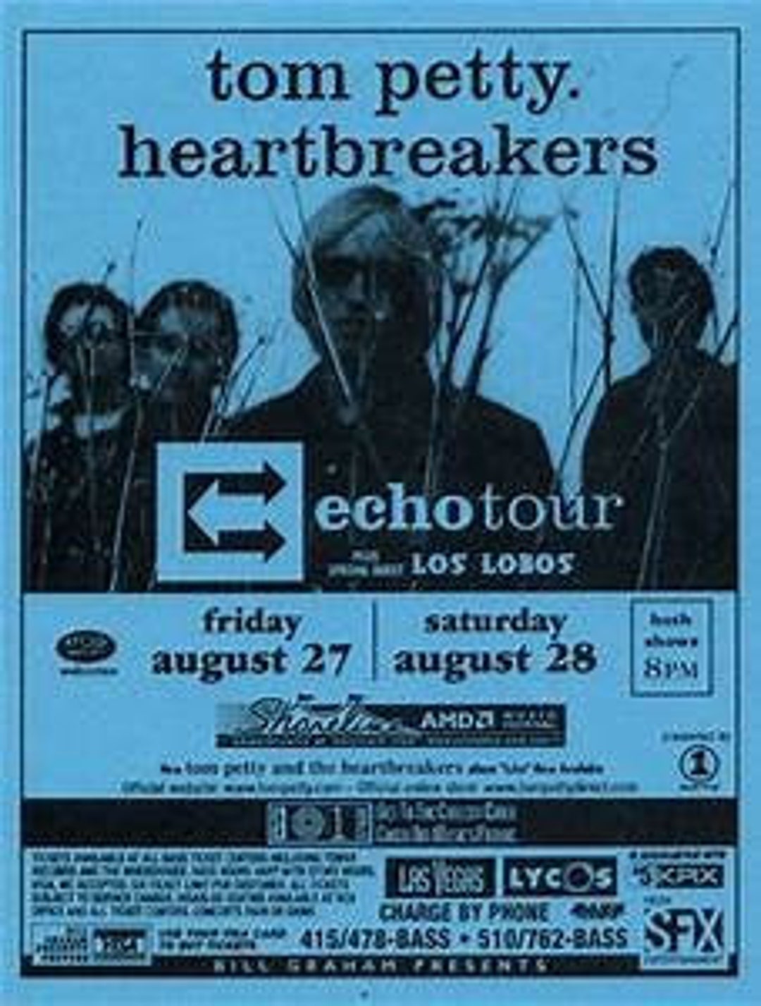 Tom Petty & the Heartbreakers Los Lobos 1999 Echo Tour Original