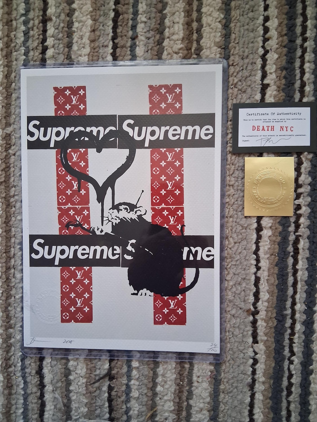 Death NYC Original Banksy Rat Supreme Limited Edition Art Print