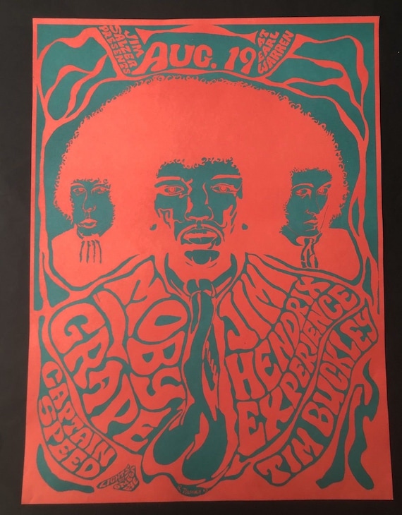 Jimi Hendrix Experience 1967 Concert Poster by Richard Tolmach