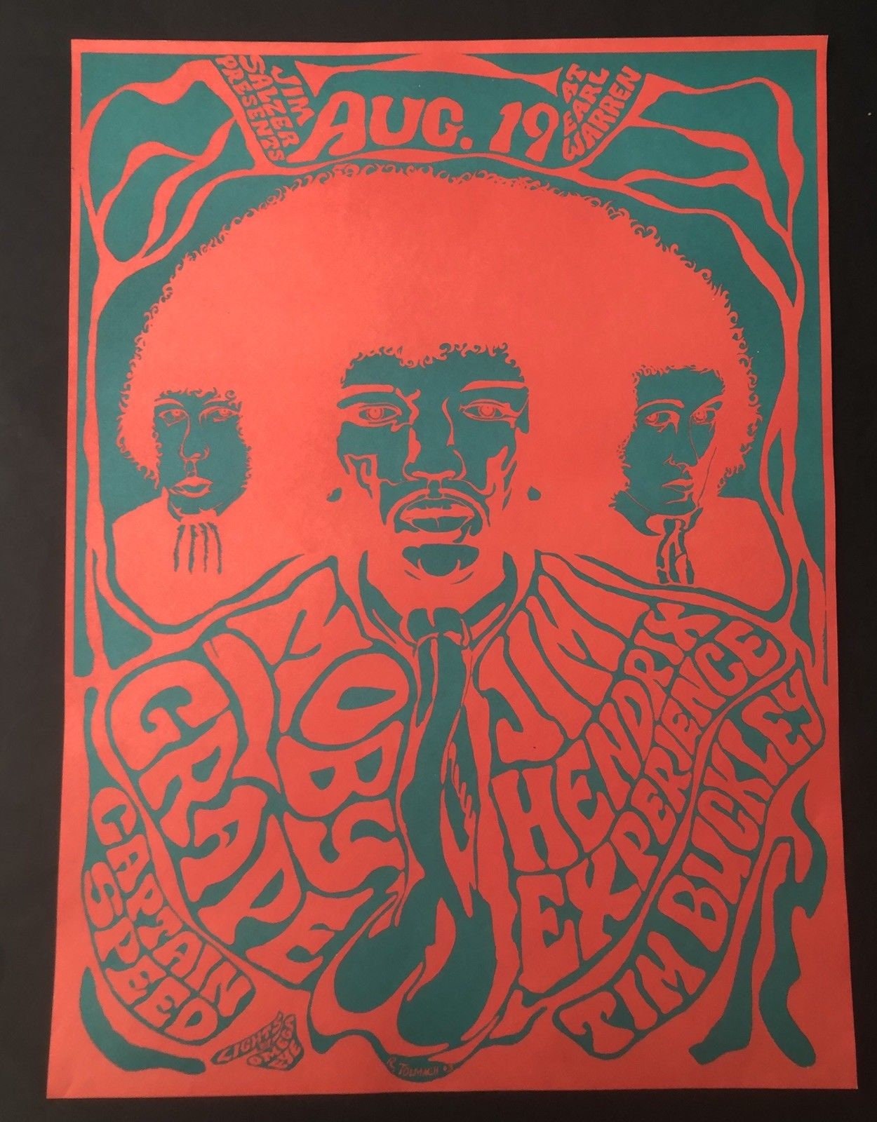 Jimi Hendrix Experience 1967 Concert Poster by Richard Tolmach