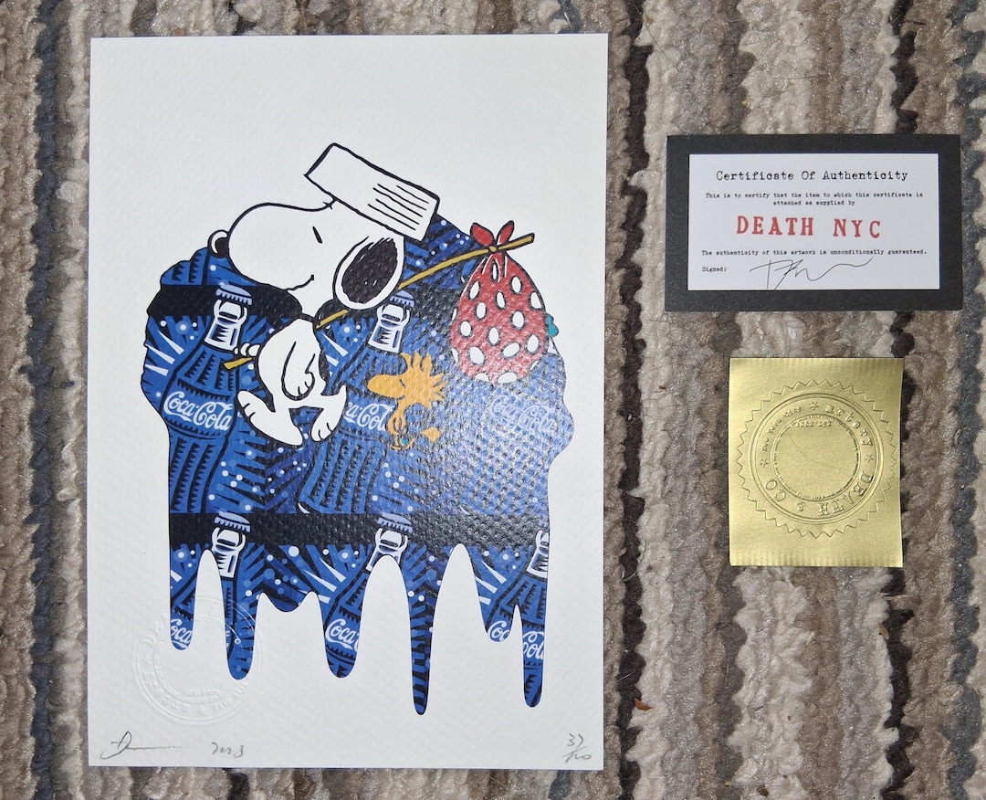 【サウス】【DEATH NYC】Snoopy ＆ WoodStock Death NYC Snoopy Woodstock Coke Limited Edition Art Print