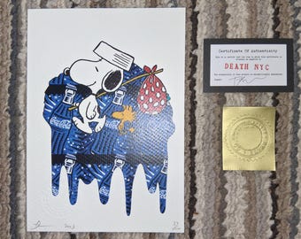 DEATH NYC -snoopy - Signed, Certificate (coa), Numbered - Limited