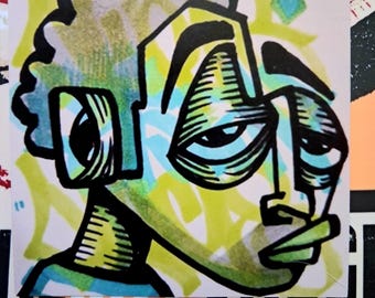 Two(2) DrNuse89 Abstract Man Grafitti Street Art Stickers