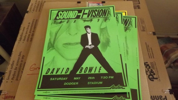 David Bowie 1990 Original Concert Poster, Dodger Stadium - Sound+