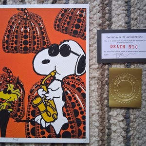 【New!】DEATH NYC 2015 Snoopy & Woodstock New!】DEATH NYC 2015 Snoopy & Woodstock DEATH NYC Hand Signed