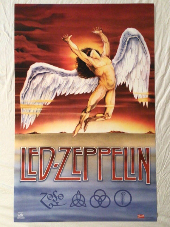 Led Zeppelin 2003 Promo Poster, Swan Song by Funky/bravado(not 