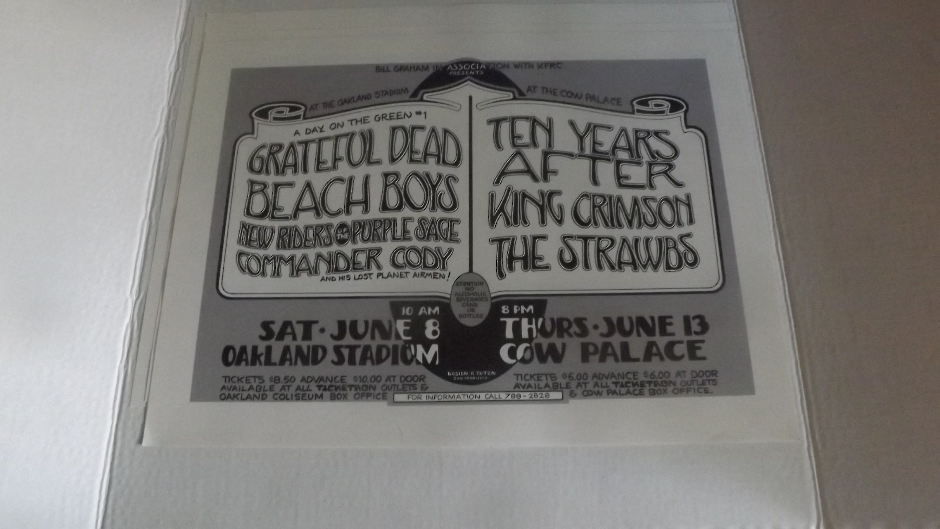 1974年 randy tuten grateful dead poster Grateful Dead 1974 Concert Poster: A Day on the Green, Randy Tuten