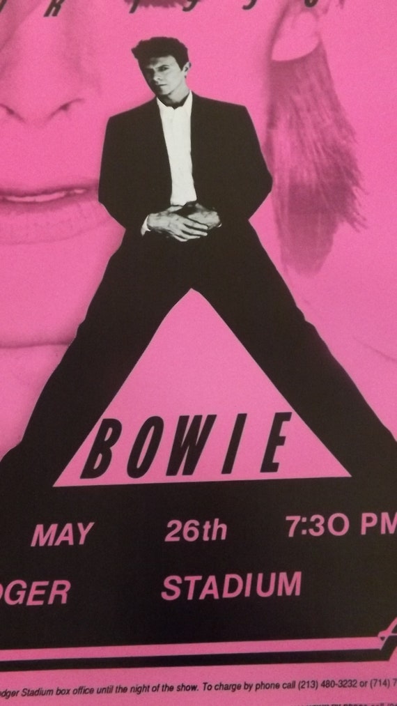 David Bowie 1990 Concert Poster, Dodger Stadium Sound+vision Tour