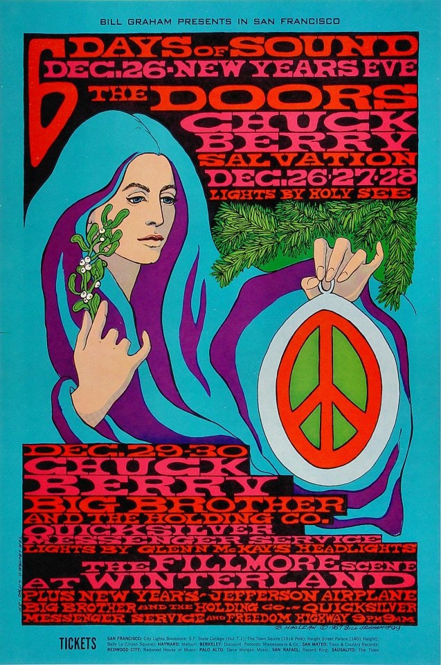 The Doors Chuck Berry 1967 Original Concert Poster at Winterland