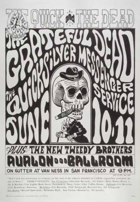 Grateful Dead 1966 Avalon Ballroom Concert Poster by Wes Wilson