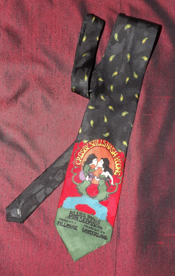 Bill Graham Fillmore Poster Tie. Crosby Stills & … - image 1