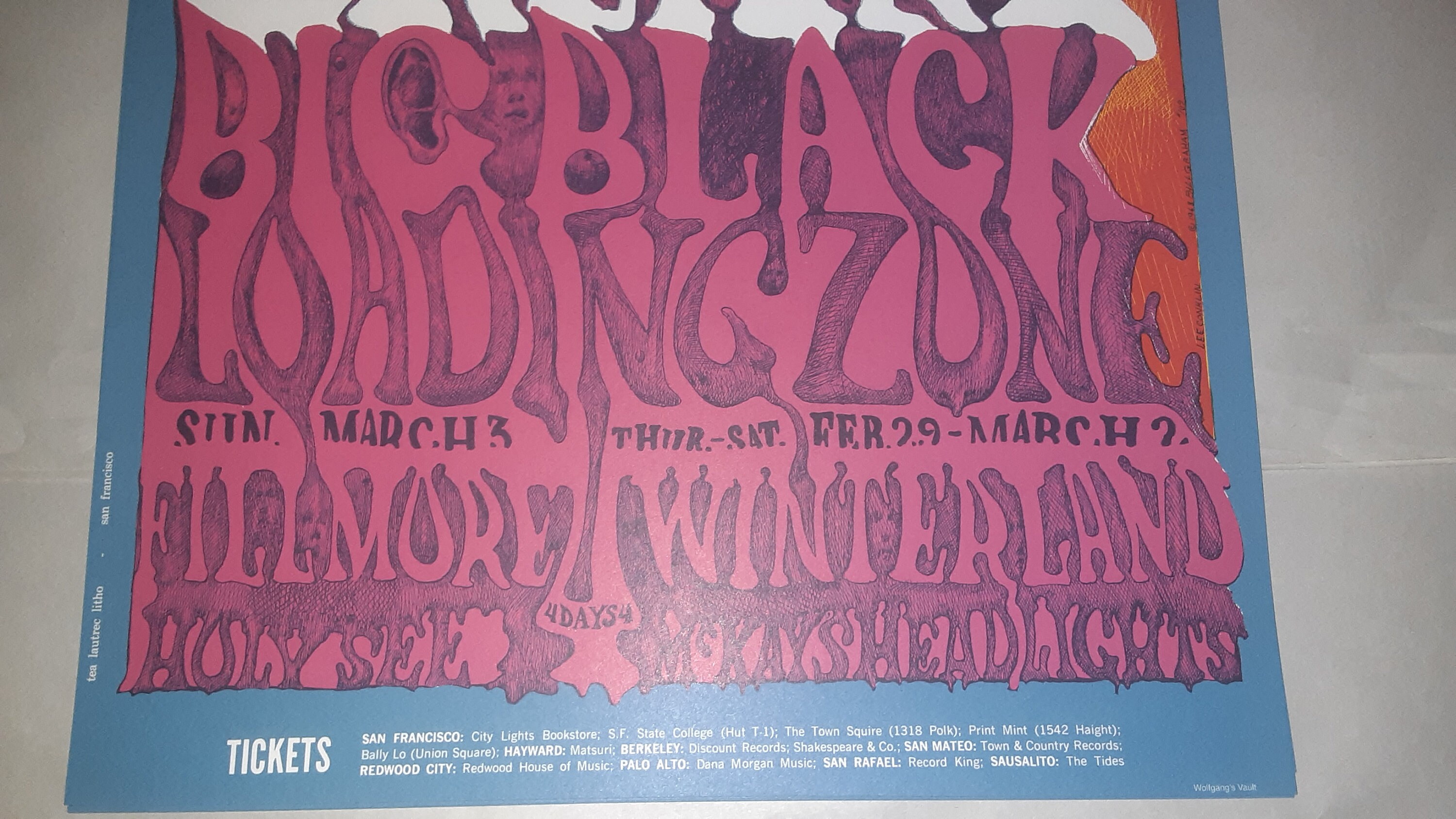 Cream at Winterland 1968 Original Concert Poster by Lee Conklin