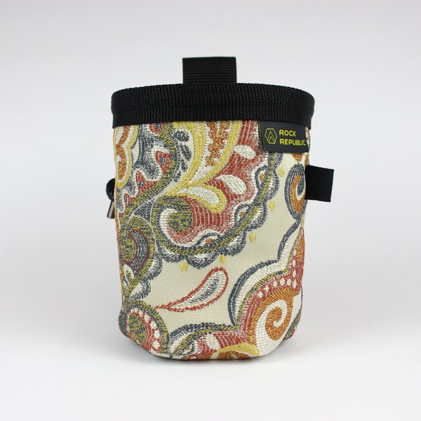 JACQUARD BOMBAY Chalk Bag with soft fleece lining, Rock Climbing Chalk Bag, Vegan, Kreide Beutel, Sac de Craie