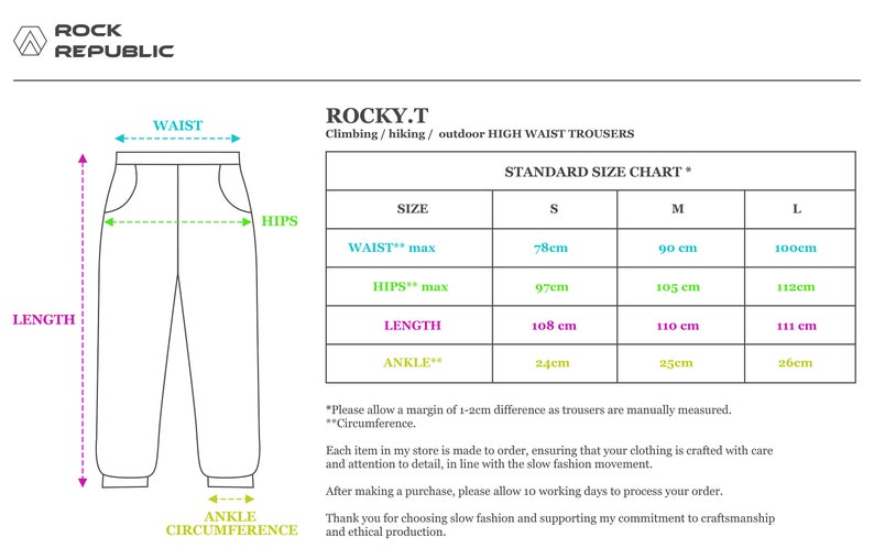 Cotton trousers ROCKY.T GREY Small Size Climbing, hiking, outdoor, high waist trousers image 7