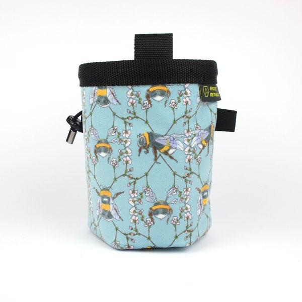 BEES VELVET, limited edition, Chalk Bag with soft fleece lining, Indoor Outdoor Climbing Chalk Bag, Vegan, Kreide Beutel, Sac de Craie