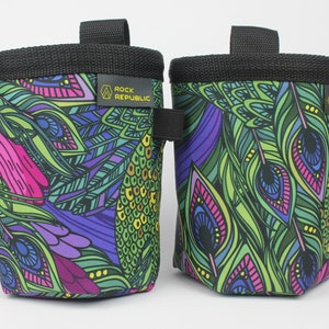 FEATHERS Oxford Chalk Bag with soft fleece lining, Rock Climbing Chalk Bag, Vegan Chalk Bag, Kreide Beutel, Sac de Craie