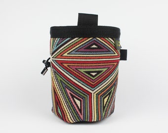 Malawi Jacquard Rock Climbing Chalk Bag: Fleece Lined, Vegan Chalk Bag, Kreidetasche, Sac à craie, Sacchetto di gesso