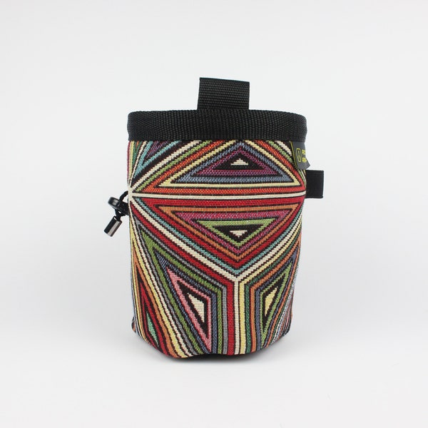 MALAWI - JACQUARD Chalk Bag mit weichem Fleece Futter, Rock Klettern Chalk Bag, Vegan Chalk Bag, Kreidetasche, Sac de Craie