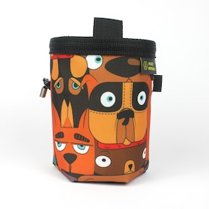 Corleone DOGS Chalk Bag mit weichem Fleece Futter, Klettern Chalk Bag, Vegan Chalk Bag, Kreide Beutel, Sac de Craie