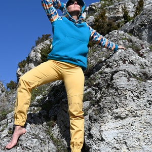 Cotton trousers ROCKY.T SUNNY YELLOW Small Size Climbing, hiking, outdoor, high waist trousers image 1