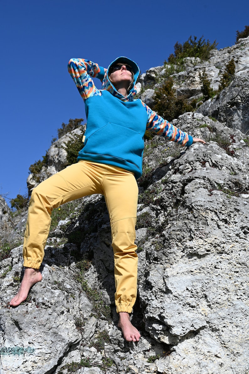 Cotton trousers ROCKY.T SUNNY YELLOW Small Size Climbing, hiking, outdoor, high waist trousers image 1