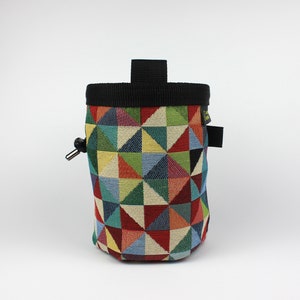 PÉROU - Sac à magnésie JACQUARD avec doublure en polaire douce, Sac à magnésie d&#39;escalade intérieur/extérieur, Sac à magnésie végétalien, Kreide Beutel, Sac de craie