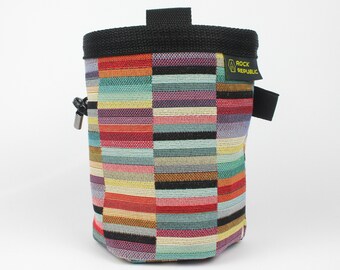 MEXICO JACQUARD Chalk Bag with soft fleece lining, Indoor Outdoor Climbing Chalk Bag, Vegan, Kreidetasche, Sac de Craie