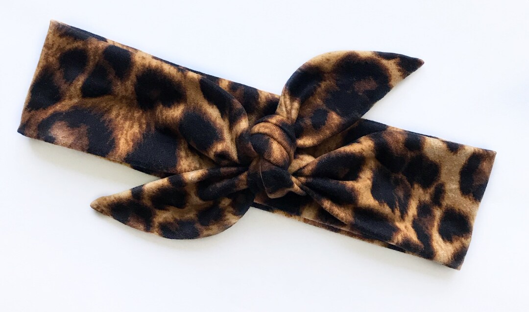 Classic Fall Cheetah Tie Headband Tie Headbands for Women Etsy