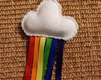 Rainbow Cloud Interactive Dangle Cat Toy with or without bell